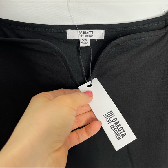 BB Dakota x Steve Madden Black One Piece Sweetheart Long Sleeve Bodysuit Size XS - Picture 9 of 12